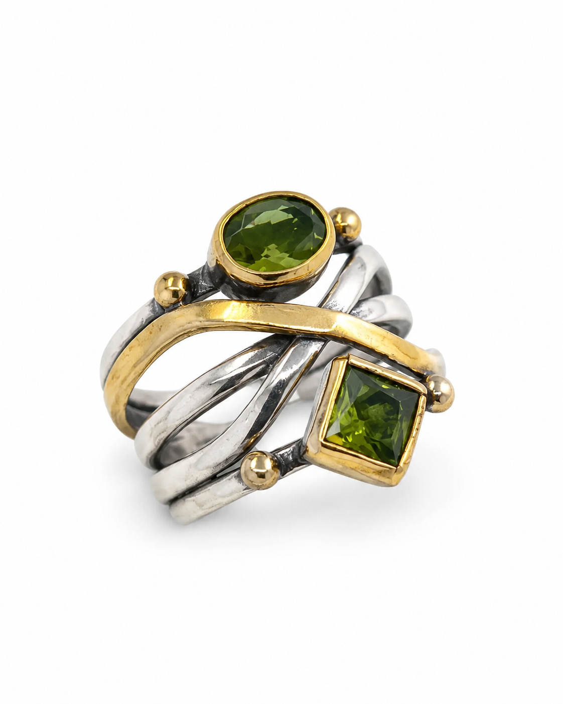 Bronze Detailed 925 Sterling Silver Ring with Zultanite Stones — sterling-silver-zultanite-ring-e-commorce