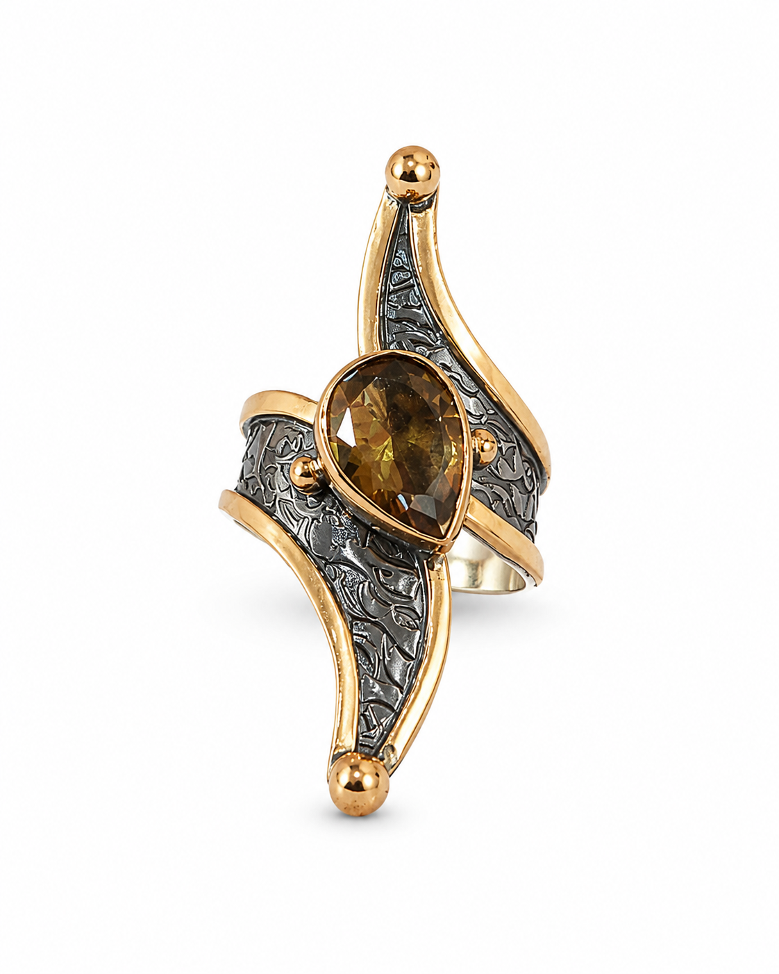 Elongated 925 Sterling Silver Ring with Drop Zultanite Stone — sterling-silver-zultanit-ring-ecommorce