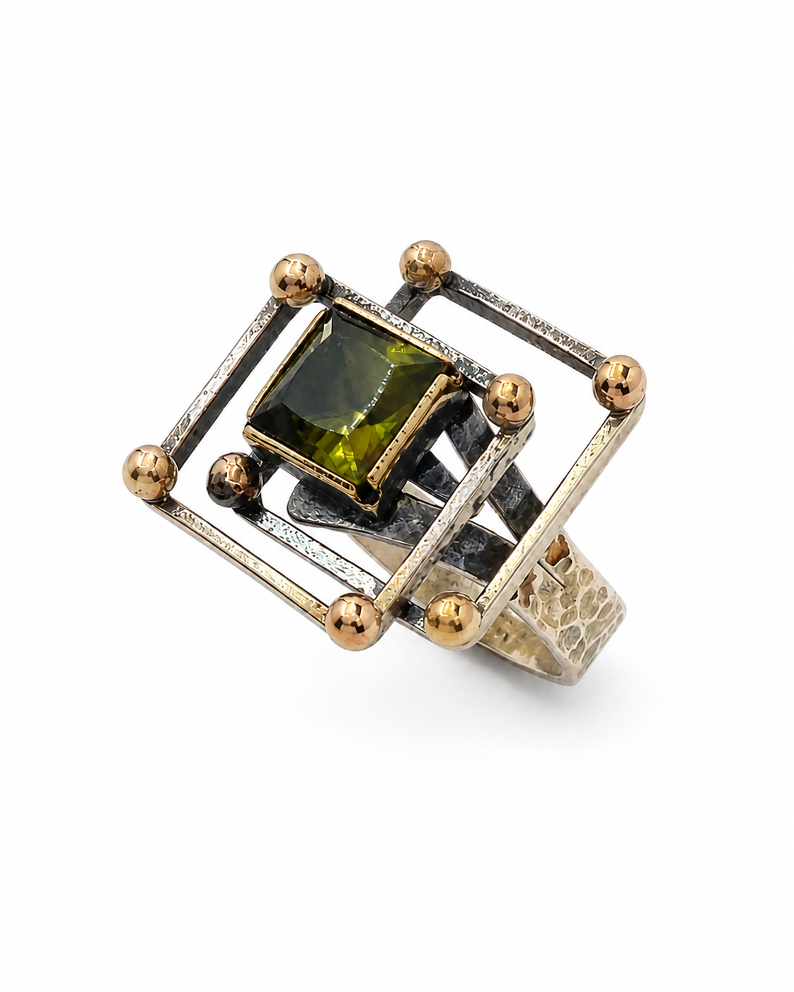 925 Sterling Silver Ring with Zultanite Stone and Bronze Details — sterling-silver-zultanite-ring-e-commorce