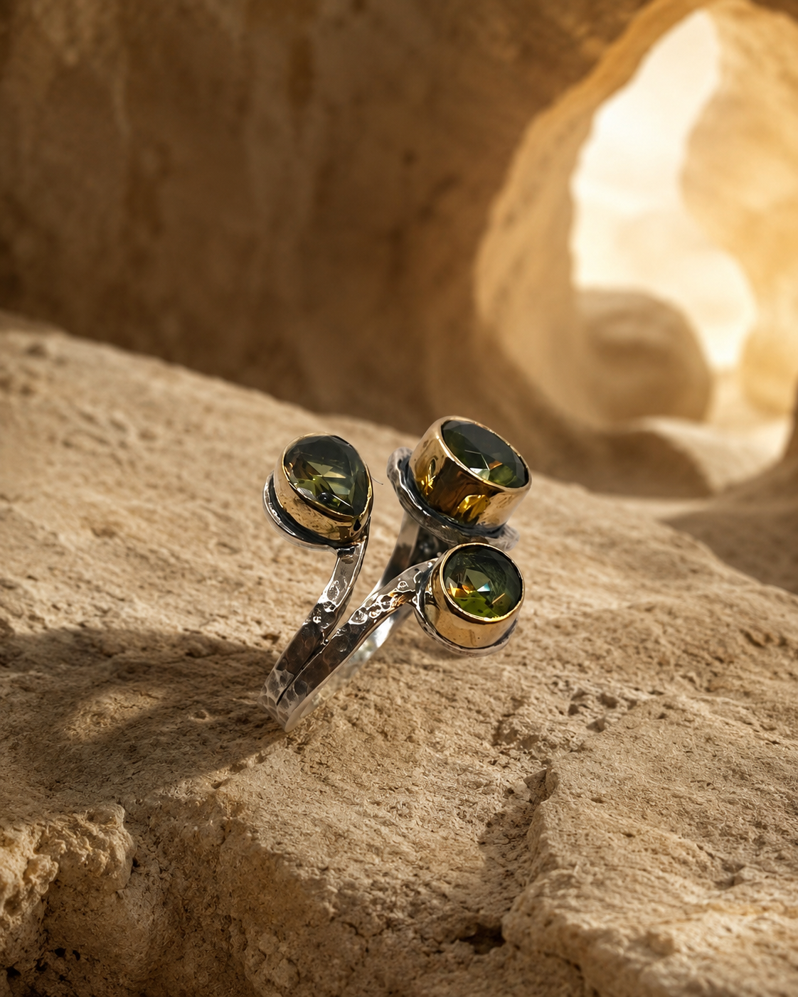 Triple Zultanite Stone 925 Sterling Silver Wrap Ring — sterling-silver-zultanite-ring-cappadocia-2