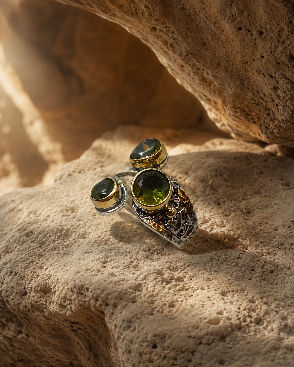 Triple Zultanite Stone 925 Sterling Silver Wrap Ring — sterling-silver-zultanite-ring-cappadocia-3