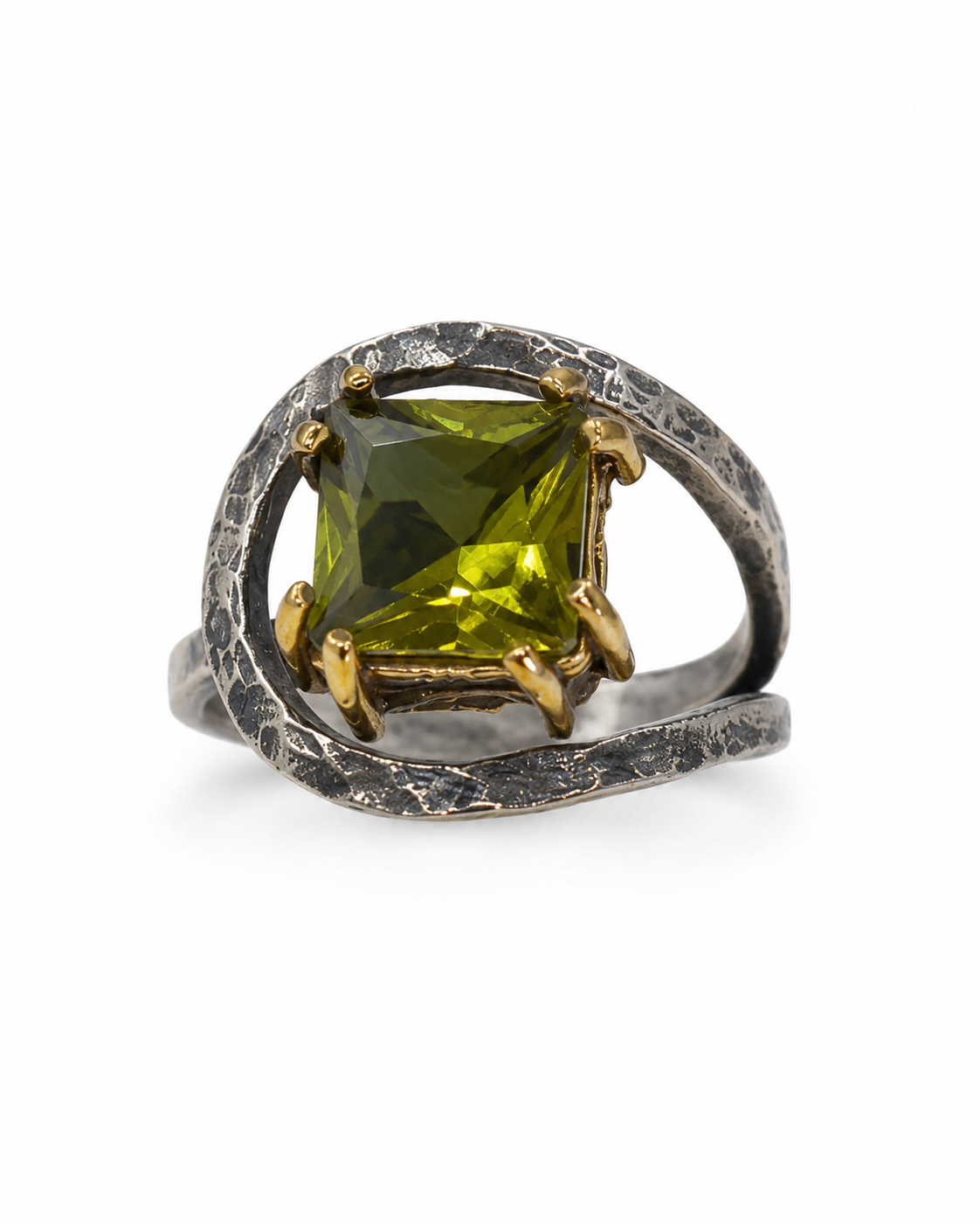Open Frame 925 Sterling Silver Ring with Square Zultanite Stone — sterling-silver-zultanit-ring-e-commorce