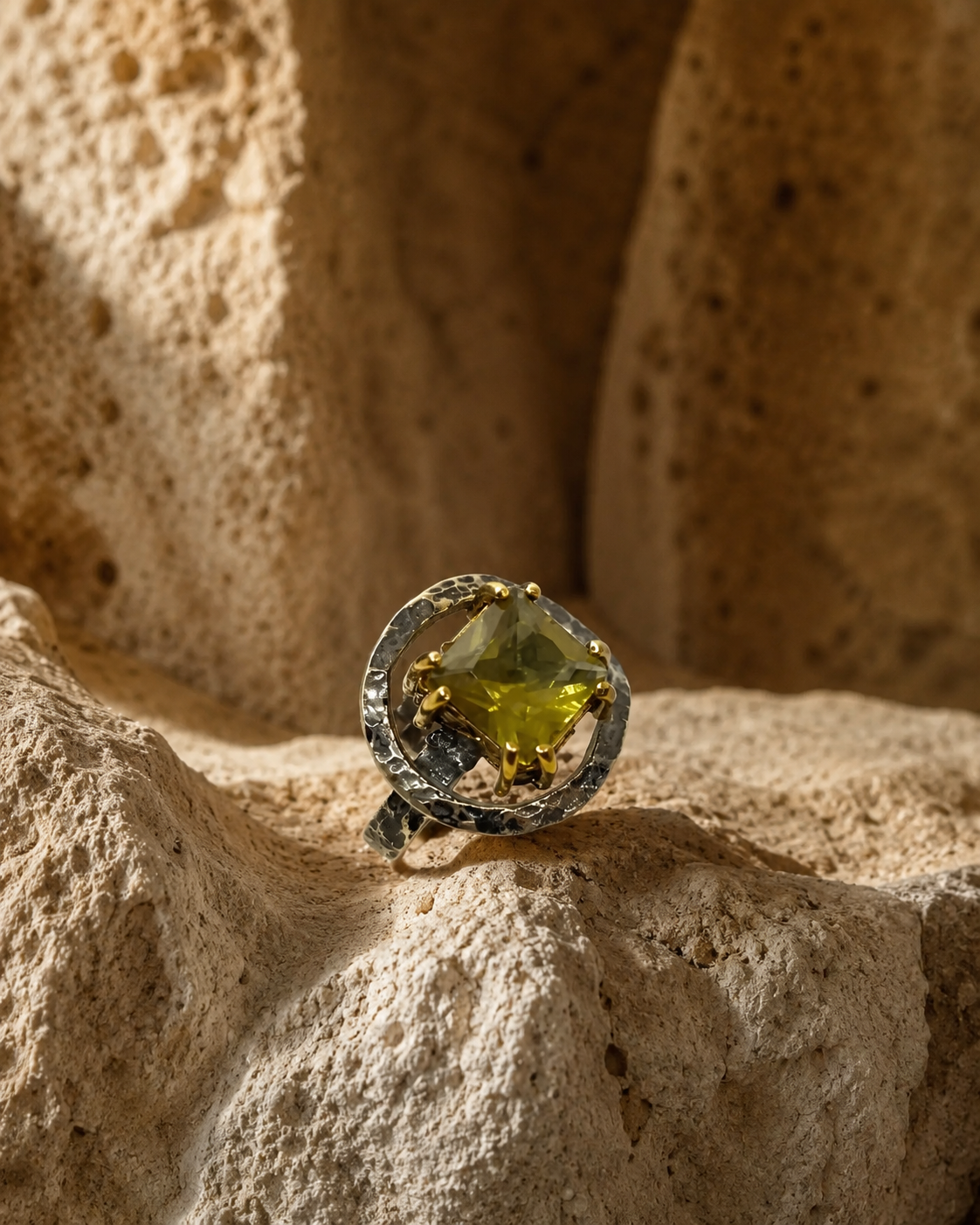 Open Frame 925 Sterling Silver Ring with Square Zultanite Stone — sterling-silver-zultanit-ring-cappadocia-style-1