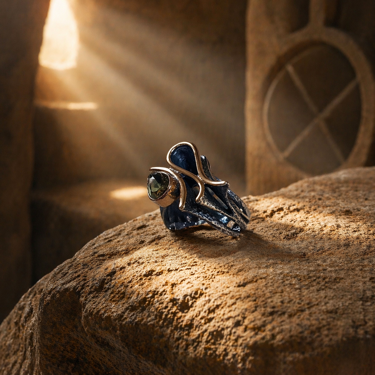 Handcrafted 925 Sterling Silver Ring with Zultanite Stone — book-zultanite-ring-2