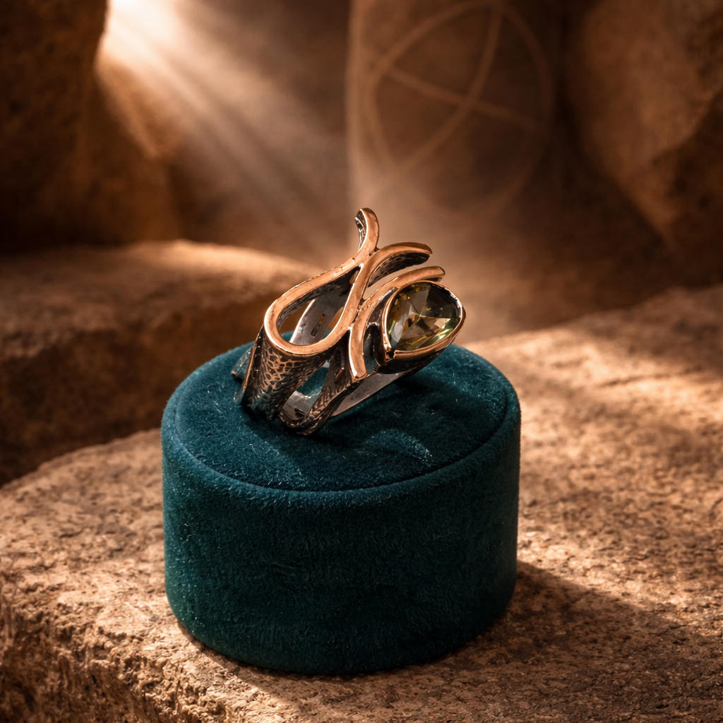 Handcrafted 925 Sterling Silver Ring with Zultanite Stone — book-zultanite-ring-3
