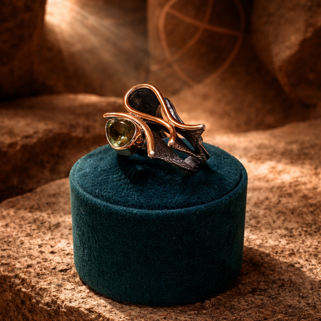 Handcrafted 925 Sterling Silver Ring with Zultanite Stone — book-zultanite-ring-5