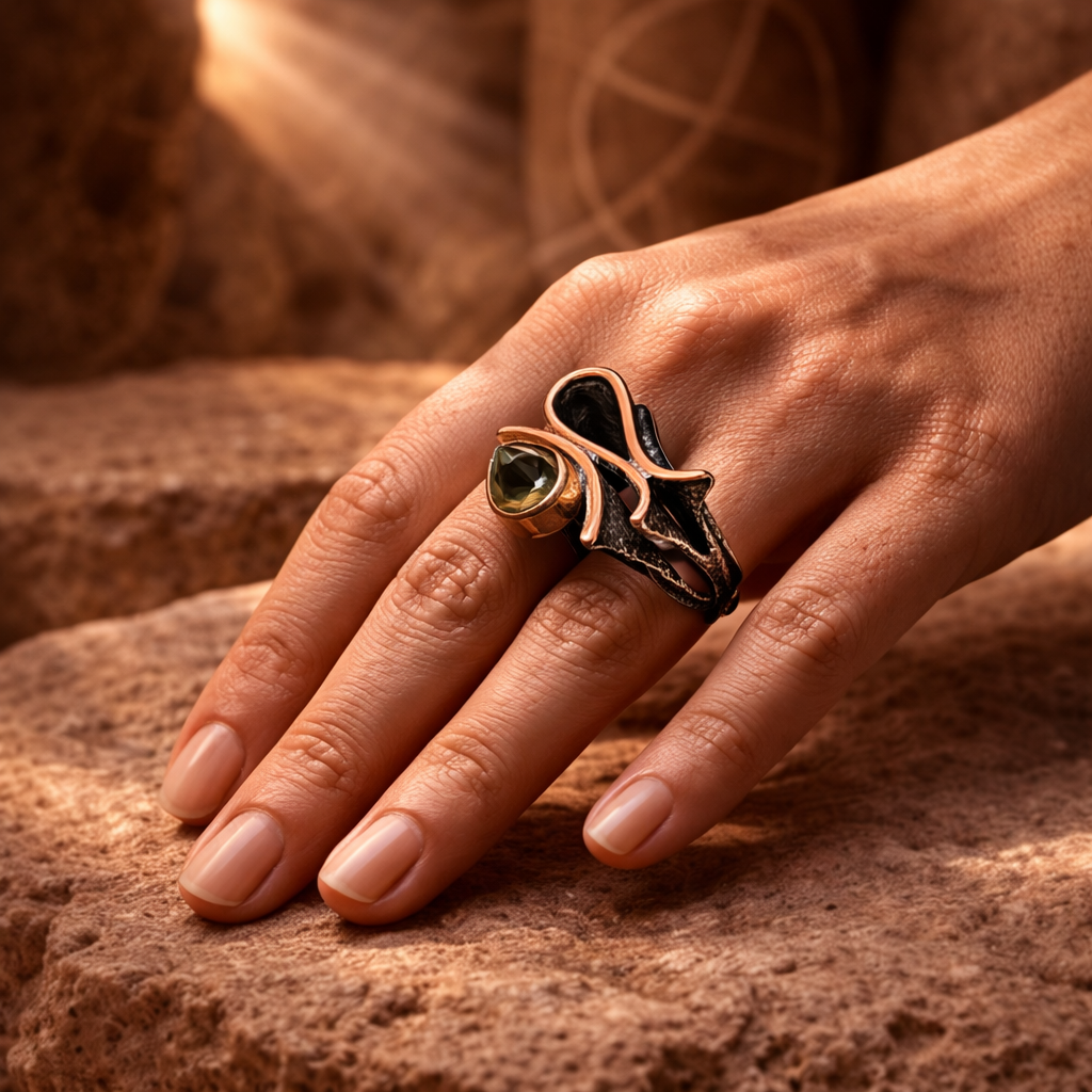 Handcrafted 925 Sterling Silver Ring with Zultanite Stone — book-zultanite-ring-6