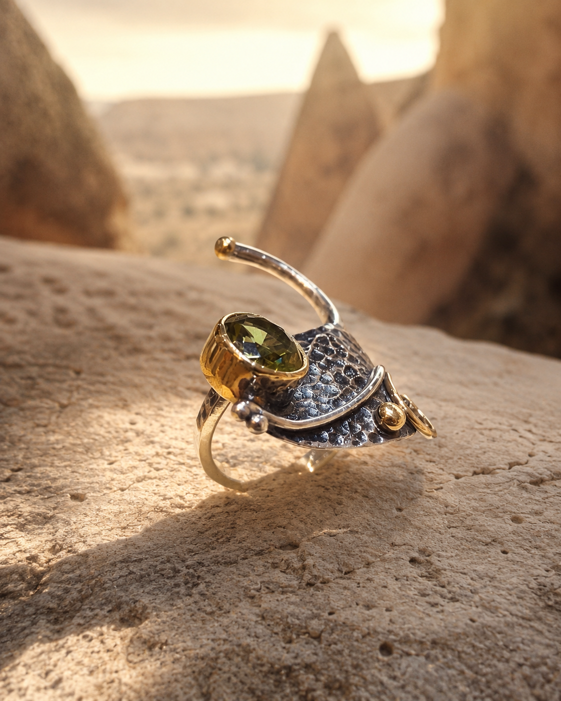 Flow Form 925 Sterling Silver Ring with Round Zultanite Stone — sterling-silver-zultanite-ring-cappadocistyle