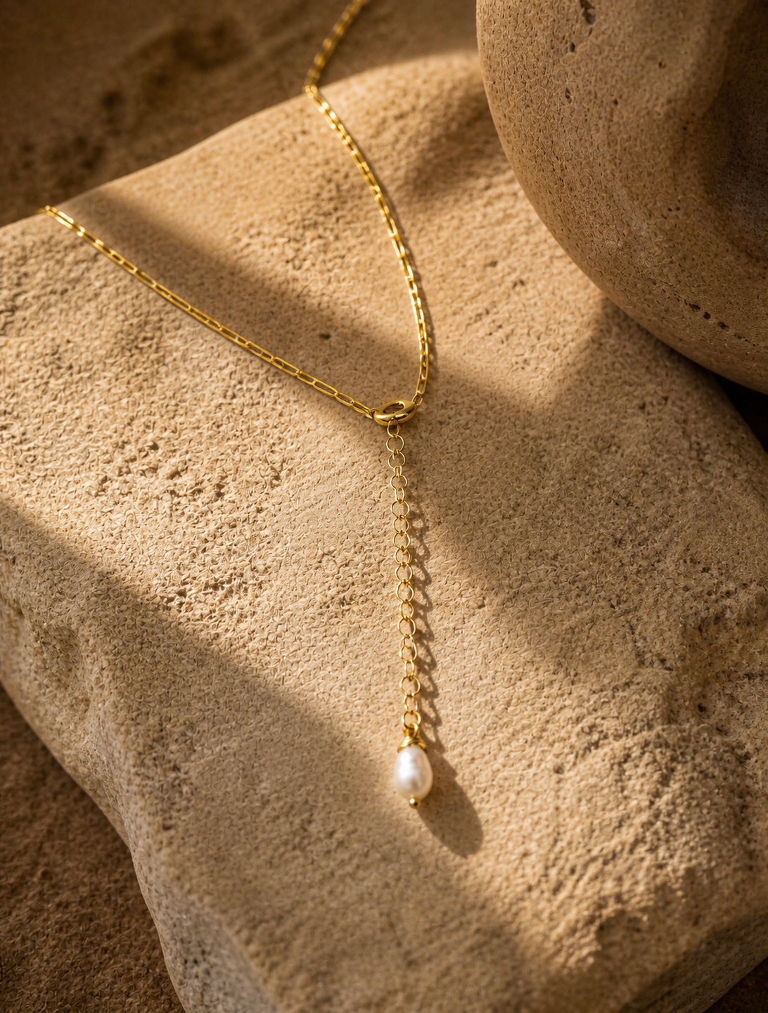Ancient Symbol Fish Pendant Necklace with Pearl Detail — sterling-silver-gold-plated-necklace-5