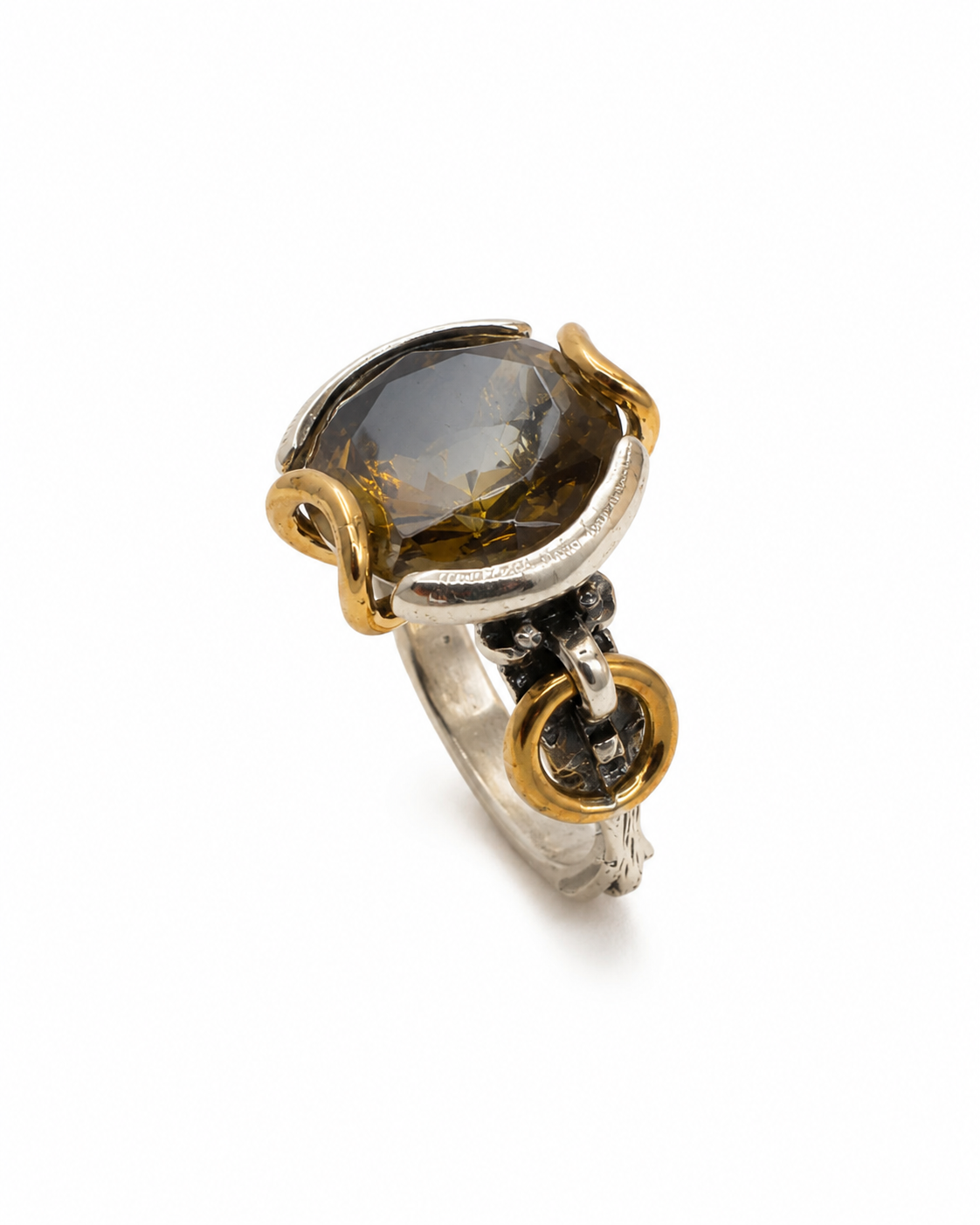 Oval Zultanite Stone 925 Sterling Silver Ring with Bronze Details — sterling-silver-zultanite-ring-e-commorce