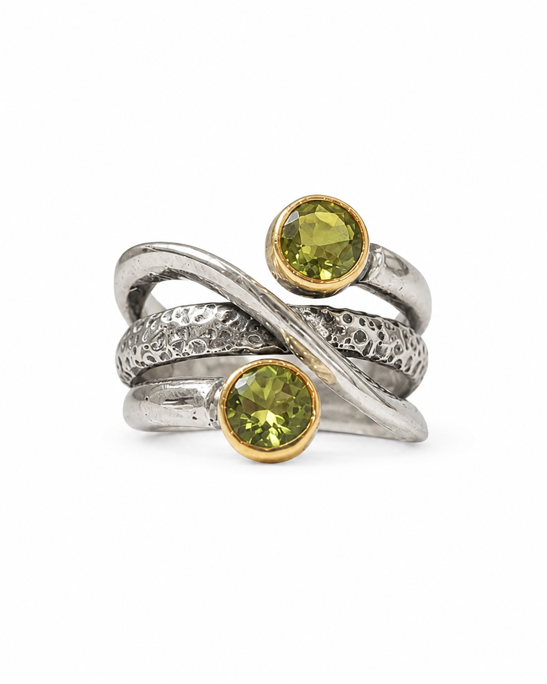 Cross Band 925 Sterling Silver Ring with Double Zultanite Stones — sterling-silver-zultanit-ring-e-commorce