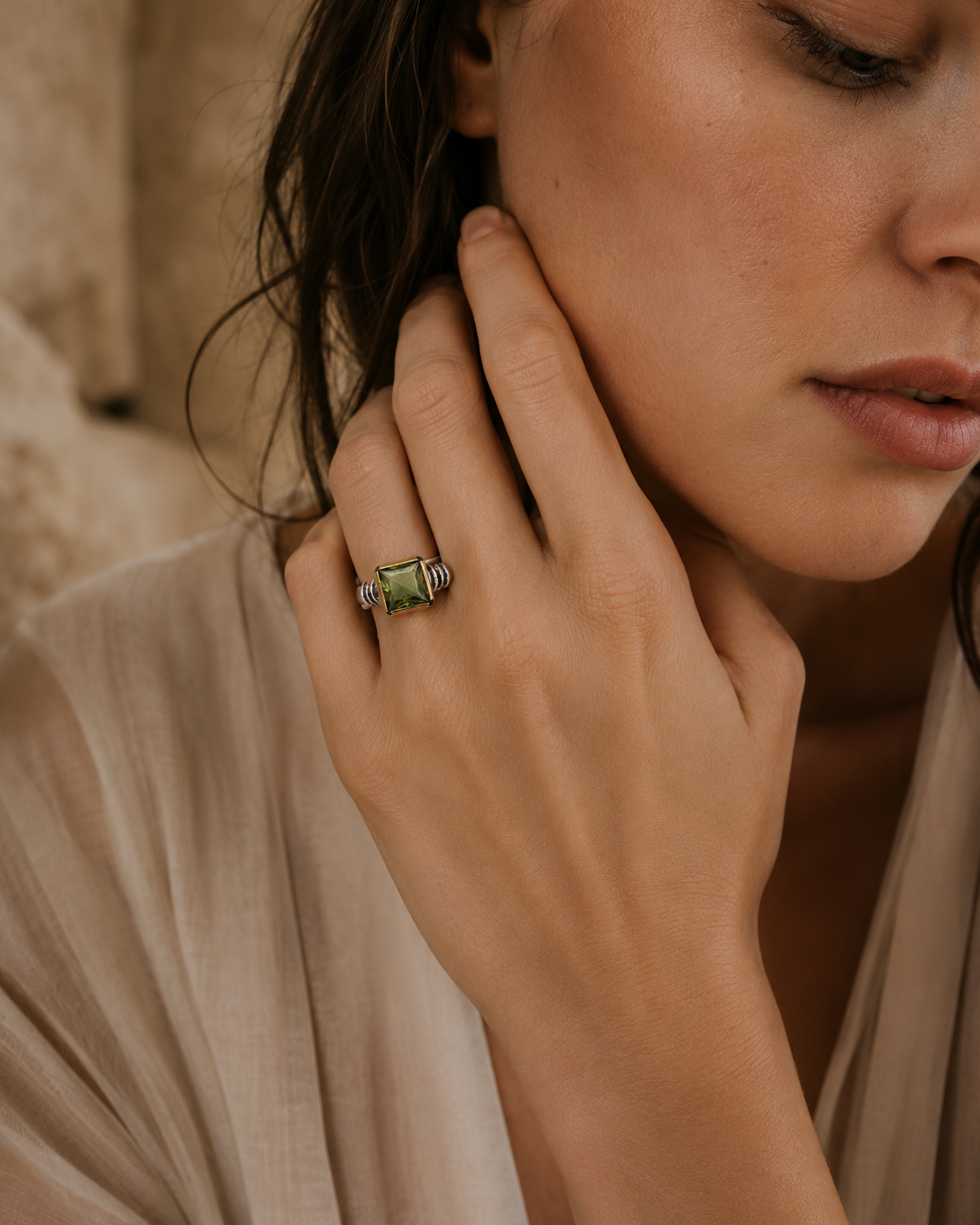 Minimal 925 Sterling Silver Ring with Square Zultanite Stone — ChatGPT Image 3 Haz 2026 16_52_22