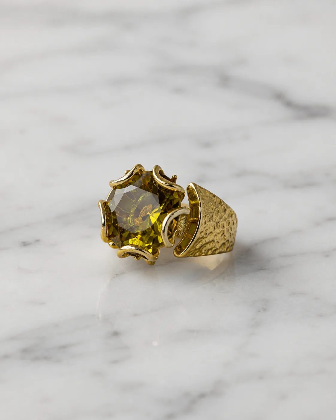 Gold Plated Sterling Silver Zultanite Crown Ring