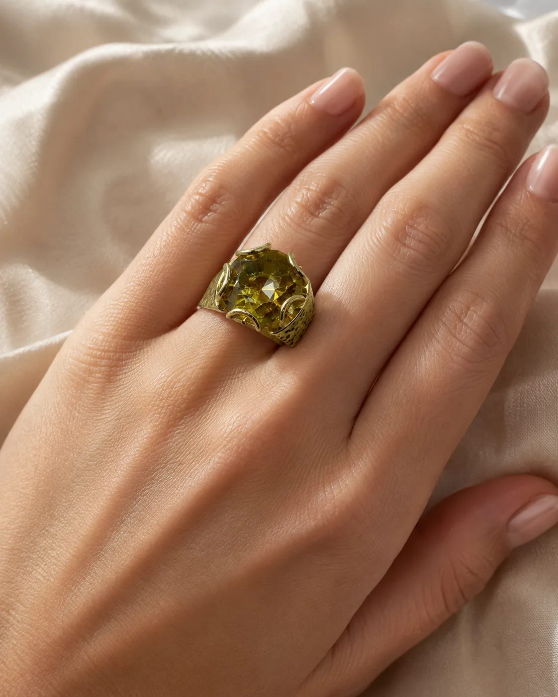Gold Plated Sterling Silver Zultanite Crown Ring