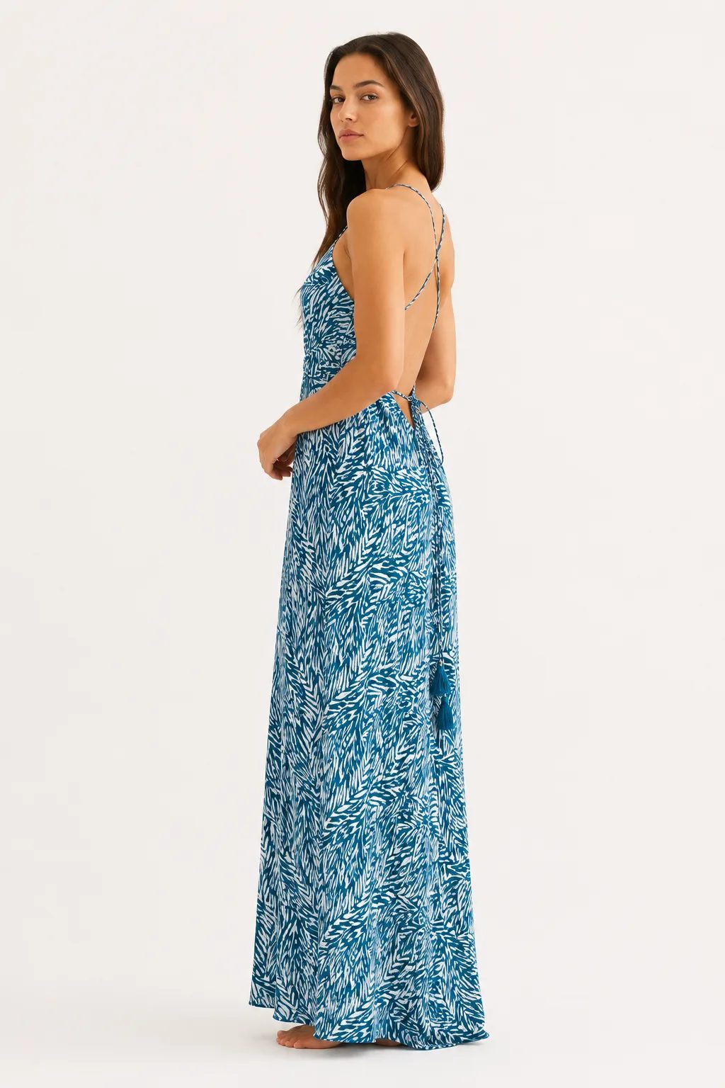 Sapheen Blue Current open-back maxi dress side view